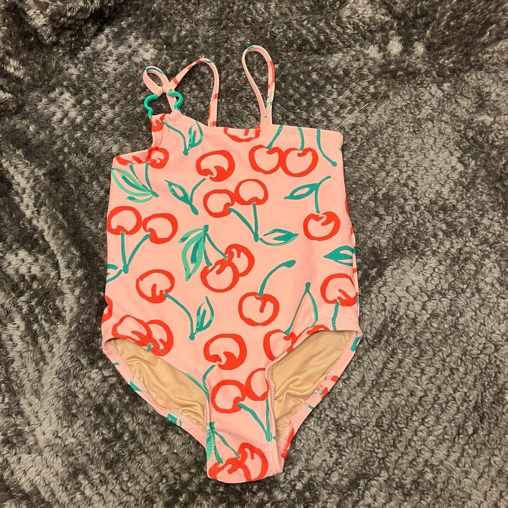 Girl's Old Navy Pink Cherry One Piece Swimsuit, Bathing Suit Sz 5T NWOT